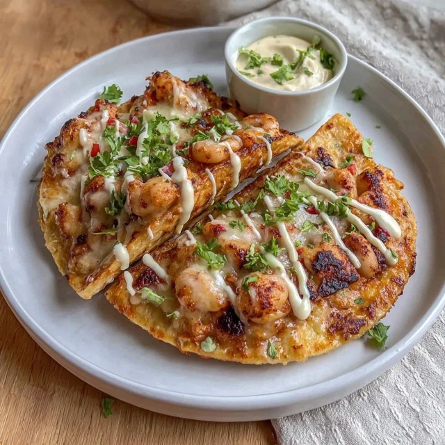 Close-up of one quesadilla triangle showing crackly tortilla exterior, cheese pull, juicy seasoned chicken, fresh cilantro garnish