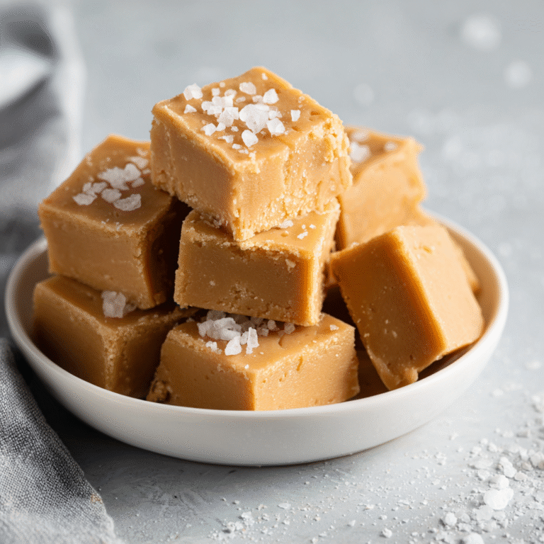 Smooth and creamy dairy-free peanut butter fudge cut into squares creating a rich and indulgent vegan-friendly dessert presentation with a melt-in-your-mouth texture