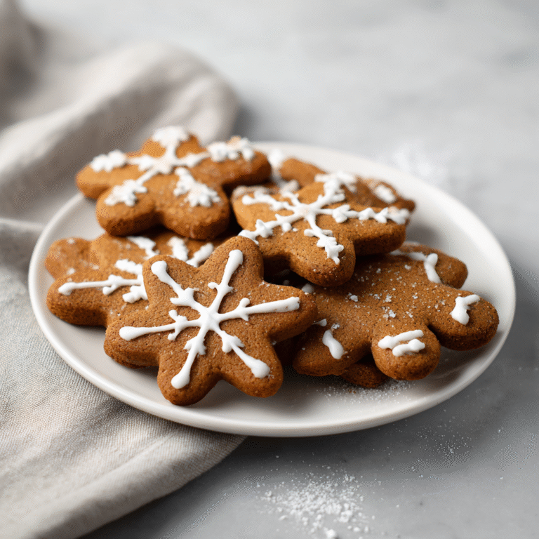 Soft and chewy vegan gingerbread cookies with warm spices, golden-brown edges, and festive holiday styling, perfect for easy plant-based holiday baking.