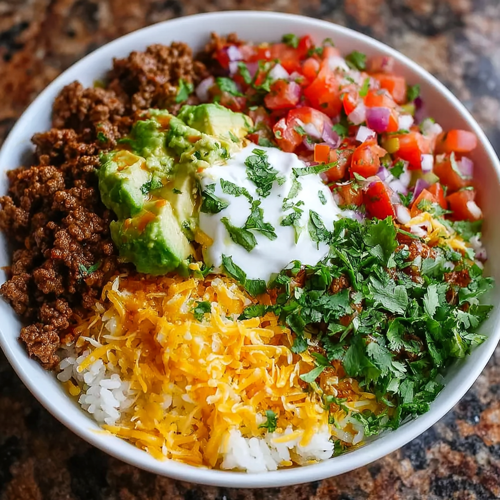 Taco Rice Bowl – Bold Flavor, Simple Layers