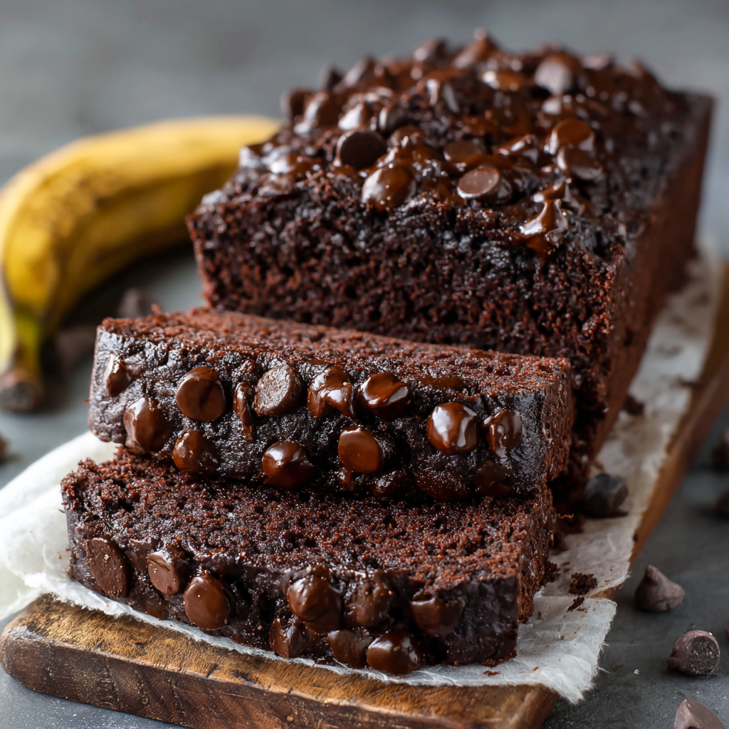 Extra Moist & Healthy Chocolate Banana Bread (Oil-Free & Gluten-Free)