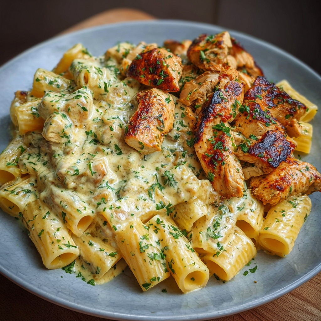 Creamy Cheese Chicken with Rigatoni (Rich, Comforting & Family-Friendly)