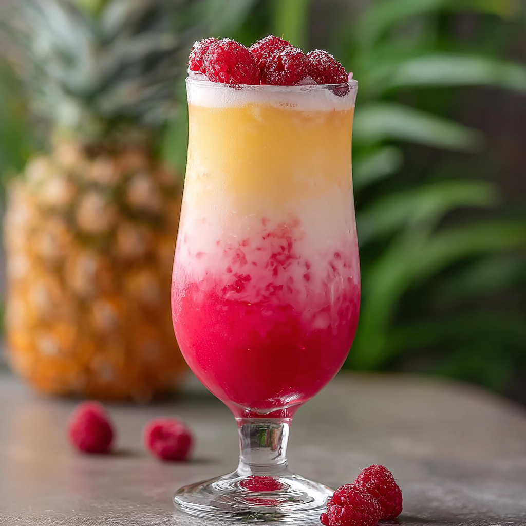 Raspberry Colada Twist: A Tropical Berry Escape in a Glass