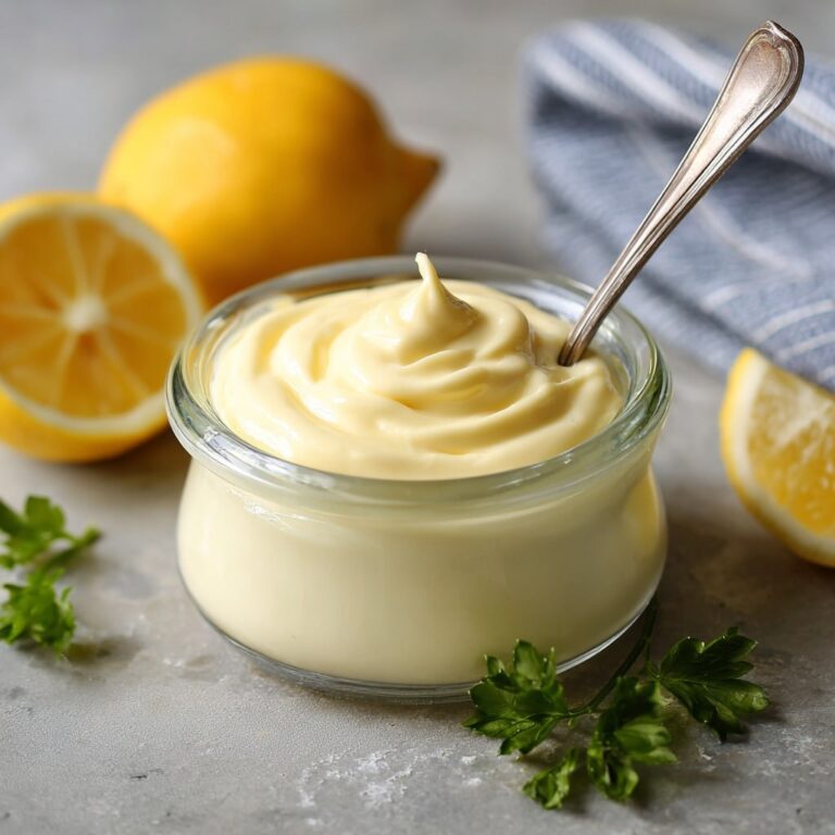 Step-by-step homemade mayonnaise tutorial showing all ingredients arranged neatly on a kitchen counter