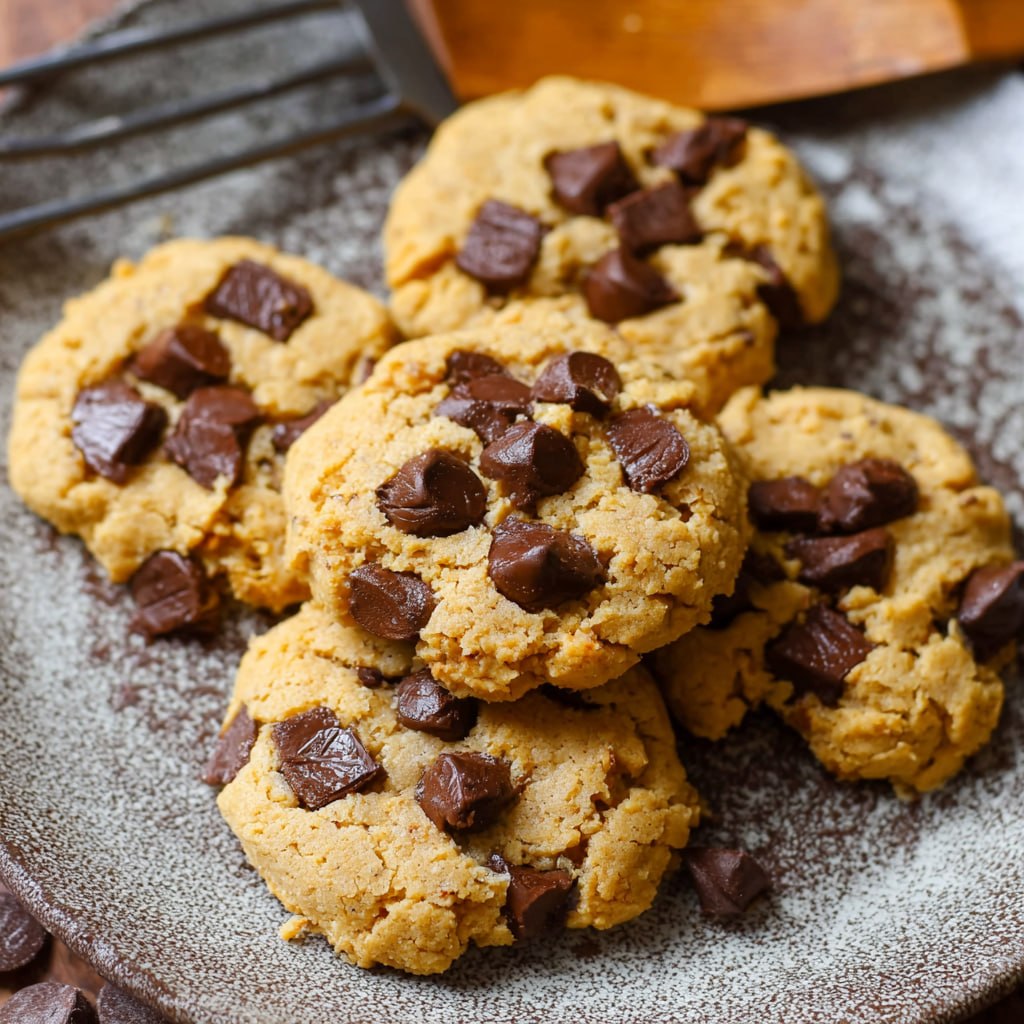 Finished sugar-free chocolate chip cookies golden and ready to serve