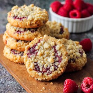 Raspberry Crumble Cookies