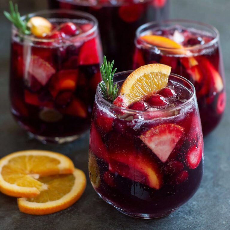 Step-by-step Costco sangria tutorial with all ingredients measured and ready on the kitchen counter