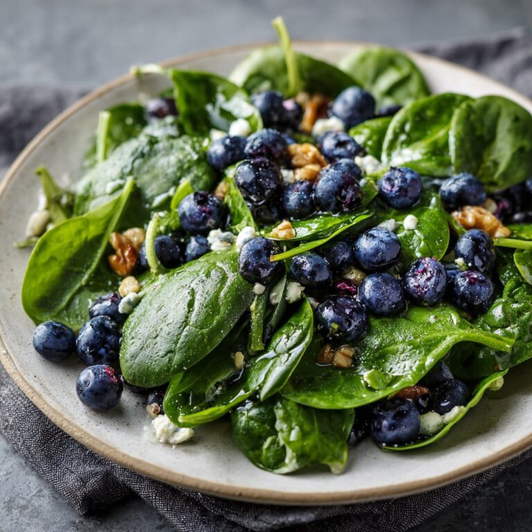 Spinach blueberry salad with lemon poppy seed dressing step by step