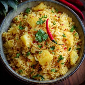 Pineapple Rice (Sweet, Savory & Bursting With Tropical Flavor)