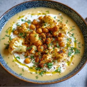 Roasted Cauliflower and Chickpea Soup (Creamy, Cozy & Plant-Powered in 45 Min)