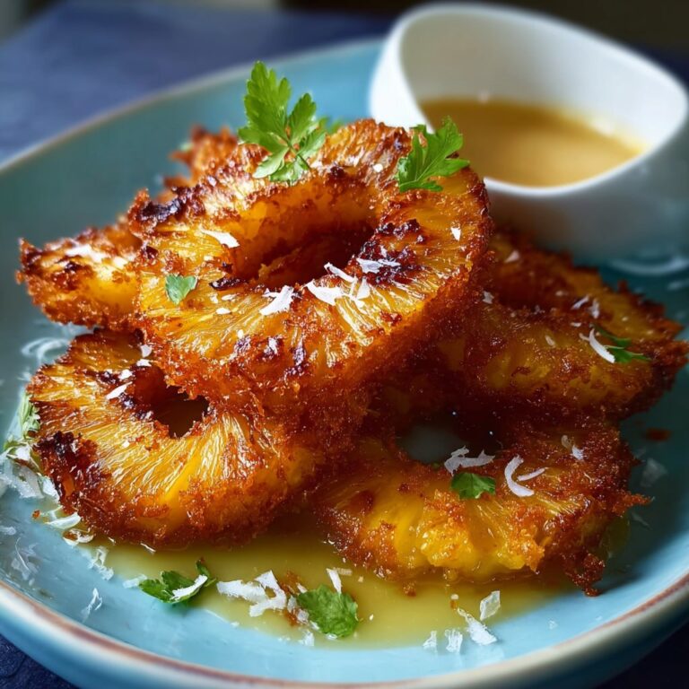 Rum-soaked fried pineapple rings caramelized with butter, brown sugar, vanilla, and dark rum, served with vanilla ice cream