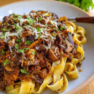 Mushroom Ragu (Vegetarian Italian Wine-Braised Pasta Sauce)