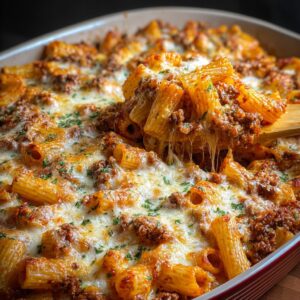 Beef Rigatoni Cheese Bake (45-Minute Italian Comfort Casserole)