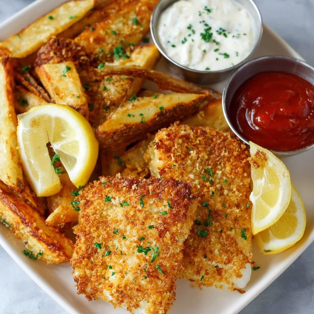 Air Fryer Fish and Chips (Crispy British Pub Classic, 70% Less Oil in 25 Min)