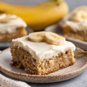Banana Bars with Cream Cheese Frosting (1-Hour Soft Banana Bread Bars)