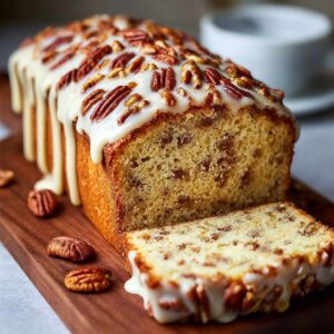 Butter Pecan Cake Loaf (Brown-Buttered Pecan Pound Cake With Caramel Glaze)