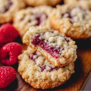 Raspberry Crumble Cookies (Buttery Shortbread Base With Streusel Top, 35 Min)