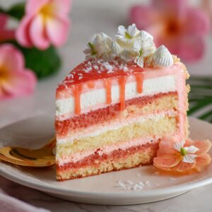 Decadent Hawaiian Guava Cake (Tropical Pink Layer Cake With Cream Cheese Frosting)