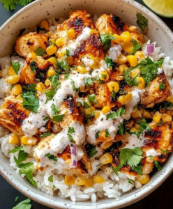 Street Corn Chicken Rice Bowl (Mexican Elote Style, 30 Min)