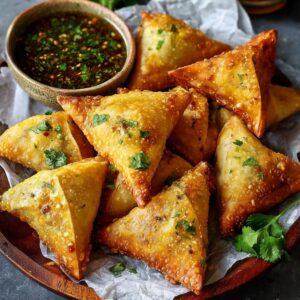 Crispy Samosas with Dipping Sauce (Authentic Indian Appetizer, 90 Min)