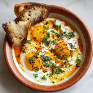 Shakshuka with Toasted Bread (Middle Eastern Eggs in Spicy Tomato Sauce, 30 Min)