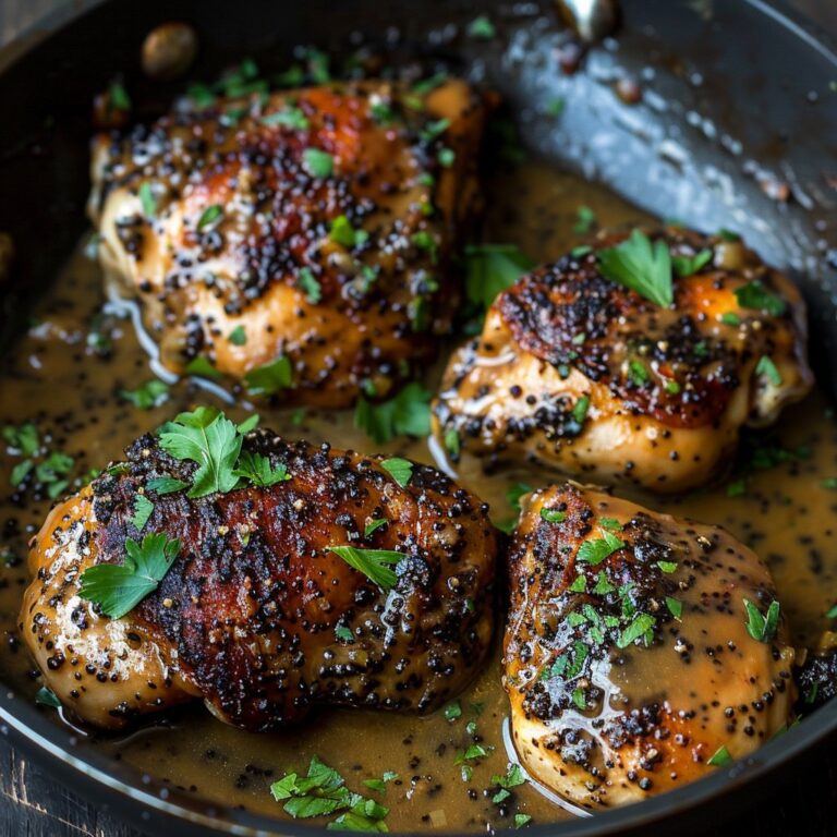 Poppy seed chicken thighs in a baking dish with golden buttery cracker topping speckled with poppy seeds, creamy sauce visible underneath, tender chicken