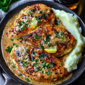 Creamy Garlic Parmesan Chicken Breasts (Pan-Seared with Mashed Potatoes, 35 Min)