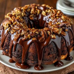 Chocolate Pecan Bundt Cake (Moist Cocoa Bundt With Toasted Pecans, 90 Min)