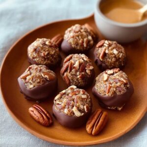 Chocolate Pecan Energy Bites (No-Bake Oats, Cocoa, Pecans, Dates, Peanut Butter, 15 Min)