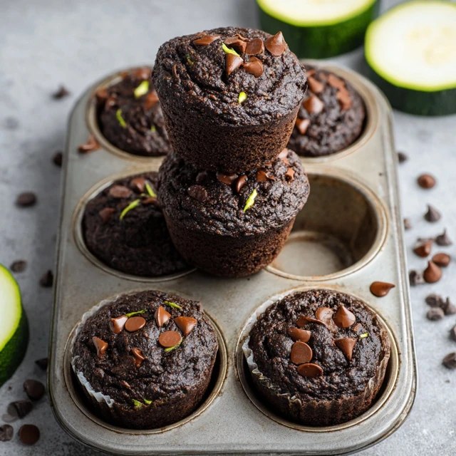 Chocolate Zucchini Muffins (Moist, Cocoa, Grated Zucchini, Chocolate Chips, Kid-Friendly, 40 Min)
