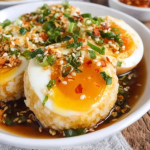 Soy Sauce Eggs With Rice (Marinated 6-Min Eggs, Jammy Yolks, Garlic Sesame Rice, 20 Min)