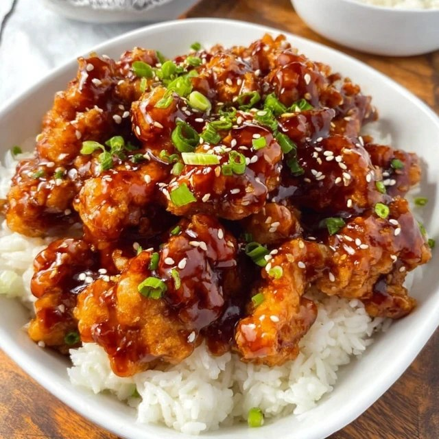 Close-up of general tso